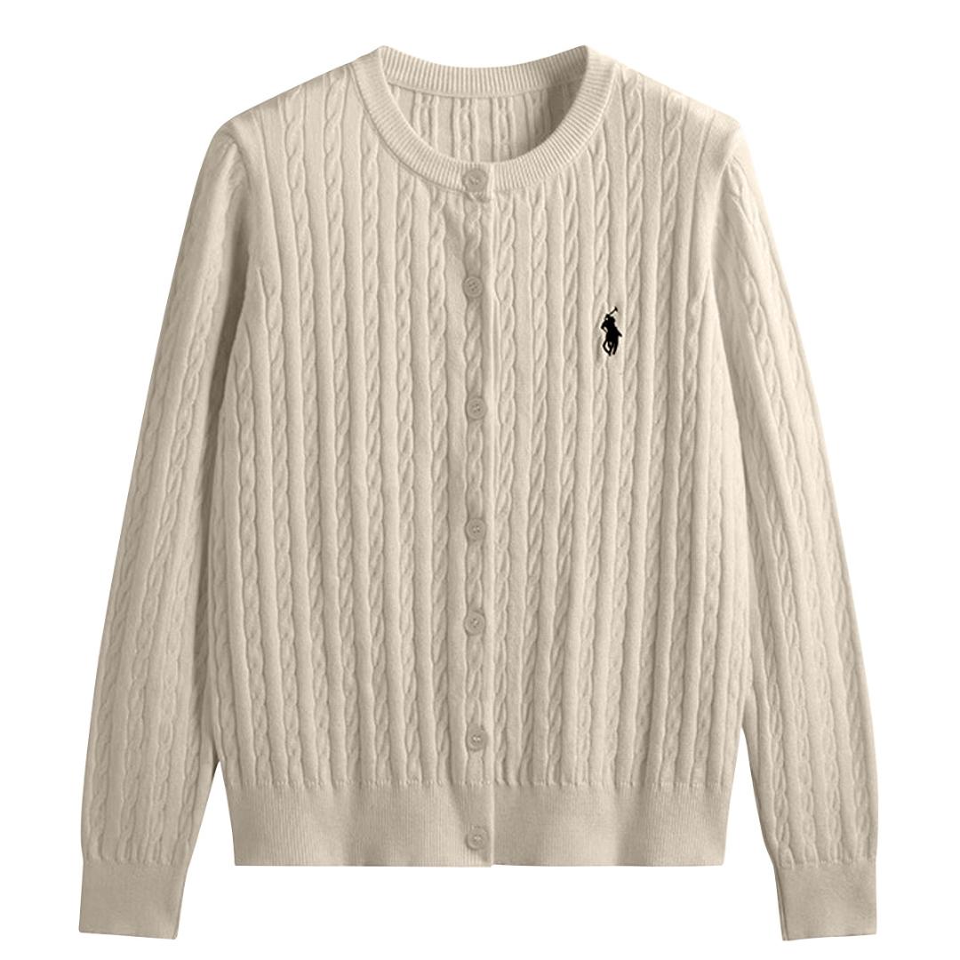 Herbst Neue frauen Weiß Stricken Pullover Basis Pullover Jacke Bestickt Twist Strickjacke Top One size elfenbein von Joom DACH