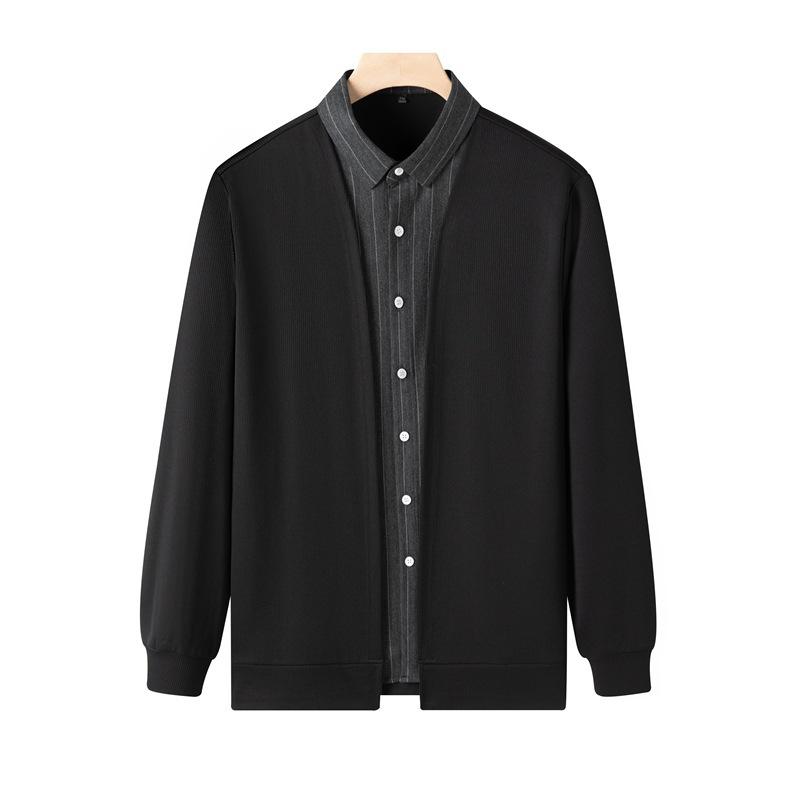 Herbst Neues Herren Fake Zweiteiler Hemd Pullover Strickjacke Lässig Business Pullover Pulloverjacke Herrenbekleidung 4XL von Joom DACH