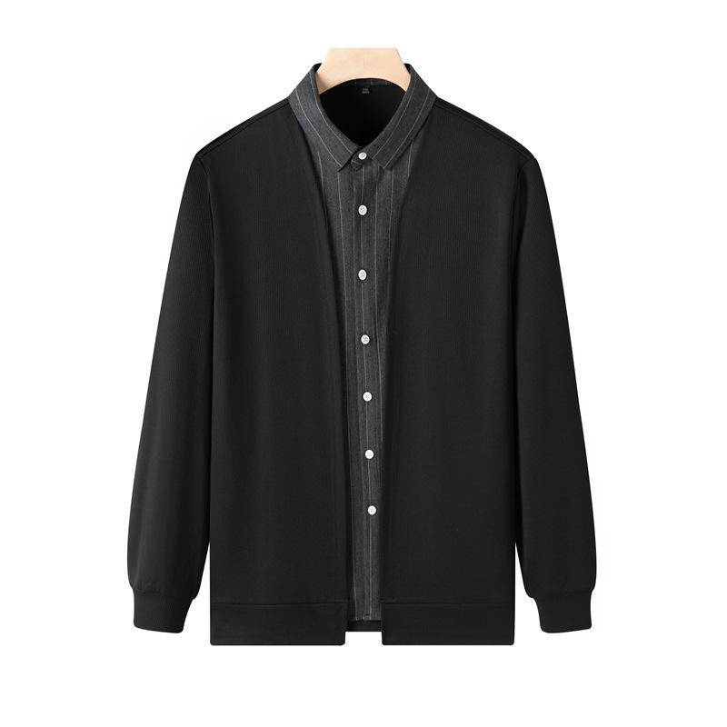 Herbst Neues Herren Fake Zweiteiler Hemd Pullover Strickjacke Lässig Business Pullover Pulloverjacke Herrenbekleidung 4XL von Joom DACH