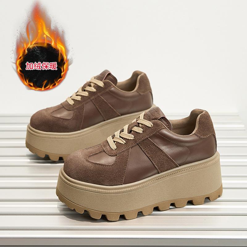 Herbst Sport Plattform Freizeit Board Schuhe Leder Klassisch Retro Vielseitig Forrest Gump Trainingsschuhe Erhöhend Papa Schuhe Frauen 35 von Joom DACH