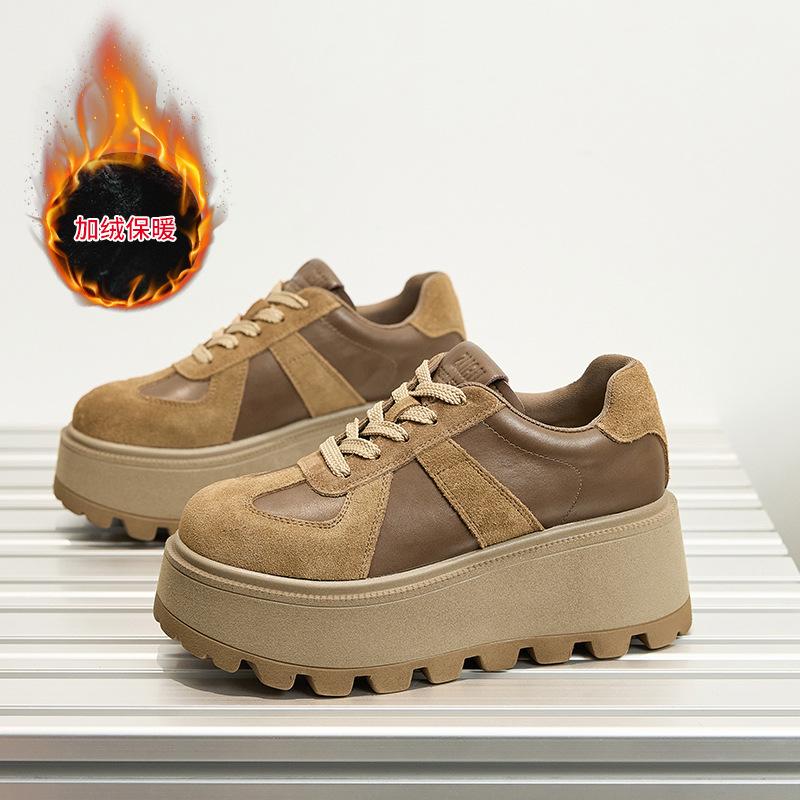 Herbst Sport Plattform Freizeit Board Schuhe Leder Klassisch Retro Vielseitig Forrest Gump Trainingsschuhe Erhöhend Papa Schuhe Frauen 39 von Joom DACH