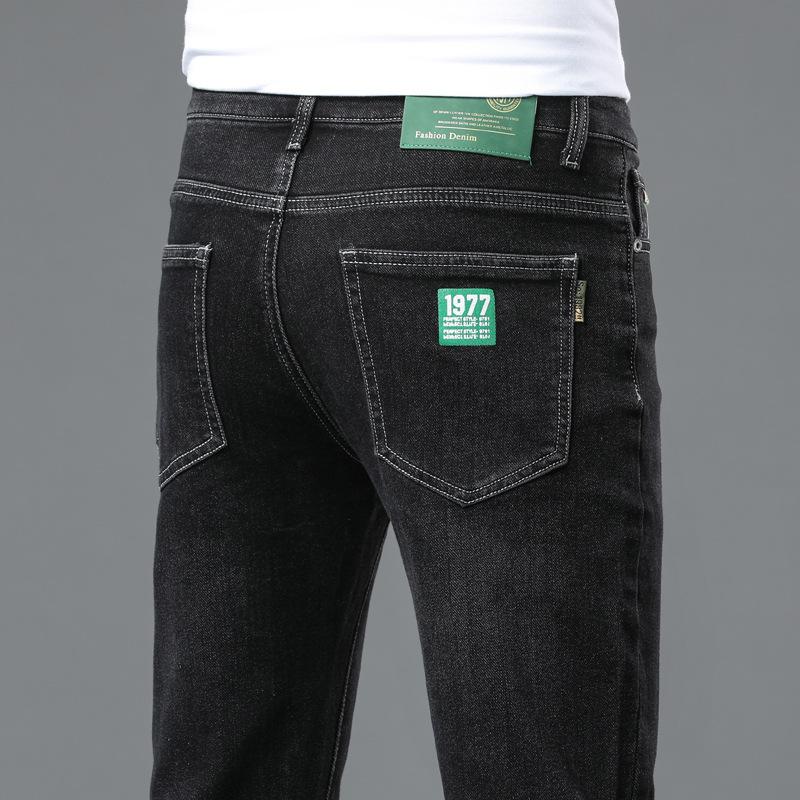 Herbst-Stretch-Jeans für Herren, Slim-Stretch, hochwertige, verschleißfeste Trend-Jeans, vielseitig einsetzbar, lässig, gerade, lange Hose für Herren 36 schwarz von Joom DACH