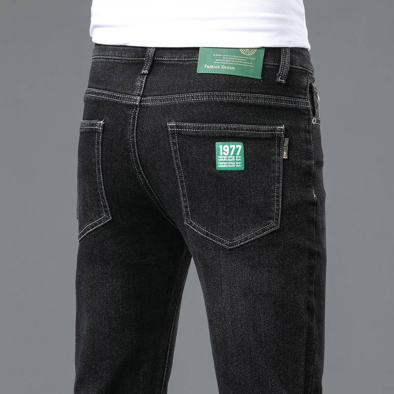 Herbst-Stretch-Jeans für Herren, Slim-Stretch, hochwertige, verschleißfeste Trend-Jeans, vielseitig einsetzbar, lässig, gerade, lange Hose für Herren 36 schwarz von Joom DACH