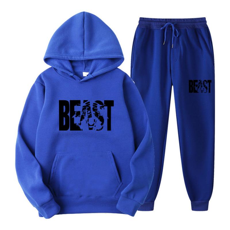 Herbst Und Winter Hoodie Sets Männer Mode Fleece Rot Hoodies Marke Hosen Casual Jogger Anzug Trainingsanzug Sweatshirt Frau Pullover 5XL von Joom DACH