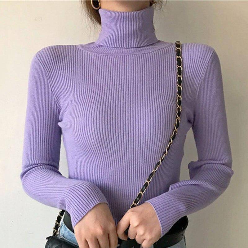 Herbst Und Winter Rollkragen Frauen Pullover Langarm Frauen Pullover Pullover Schlank Solide Wolle Gestrickte Pullover Jumper 16675 One Size violett Herbst Und Winter Rollkragen Frauen Pullover Langarm Frauen Pullover Pullover Schlank Solide Wolle Gestrickte Pullover Jumper 16675 One Size violett von Joom DACH