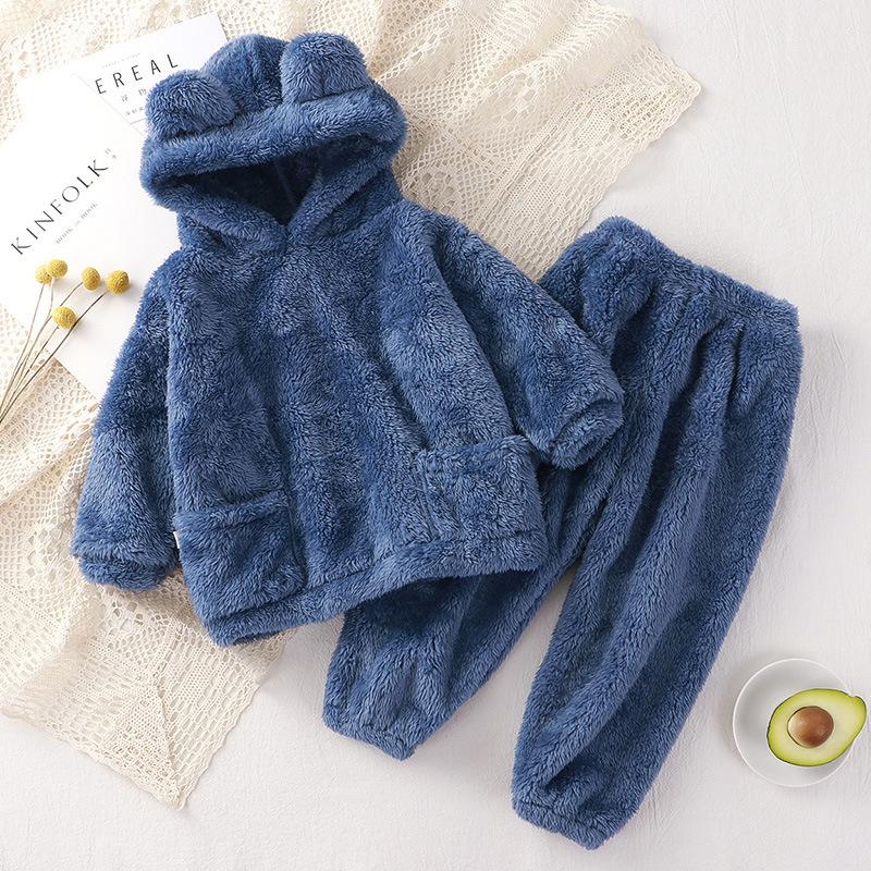 Herbst Winter Baby Kleidung Set Warme Fleece Mit Kapuze Pullover Hosen Kinder Jungen Sets Kleidung Hause Freizeit Tragen Kleinkind Mädchen Outfit 100cm von Joom DACH