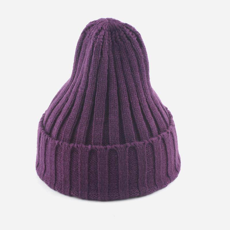 Herbst Winter Beanie Warme Weiche Strickmütze Hip Hop Cap Für Frauen Männer Motorhaube Einfarbig Skullies Beanies von Joom DACH