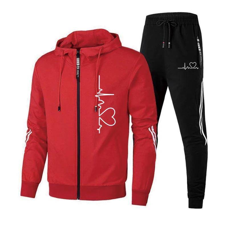 Herbst Winter Beliebte Herren 2-teiliges Set Casual Reißverschluss Kapuzenjacke Mantel + Jogginghose Anzug Druck Jogging Trainingsanzug Kleidung 2XL Herbst Winter Beliebte Herren 2-teiliges Set Casual Reißverschluss Kapuzenjacke Mantel + Jogginghose Anzug Druck Jogging Trainingsanzug Kleidung 2XL von Joom DACH