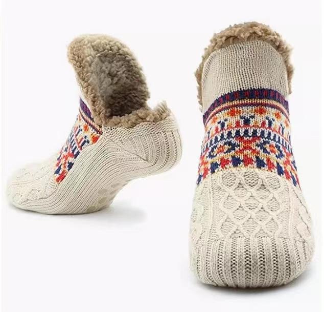 Herbst Winter Bodensocken Zuhause Warm Damen Herren Socken Schneesocken Schlaf Teppichsocken Hausschuhe Yoga Socken 40-42 weiß von Joom DACH