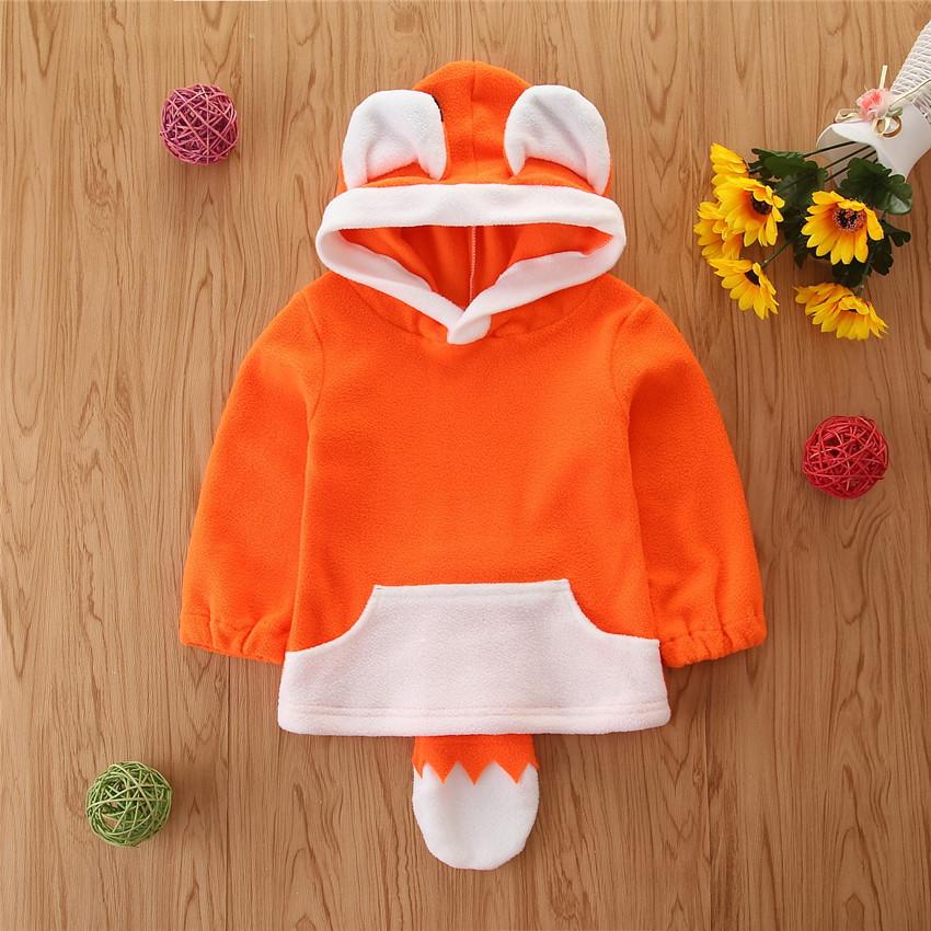 Herbst Winter Cartoon Fuchs Baby Jungen Mädchen Kinder Mantel Hoodie Jacke Pullover Pullover Outwear M orange von Joom DACH