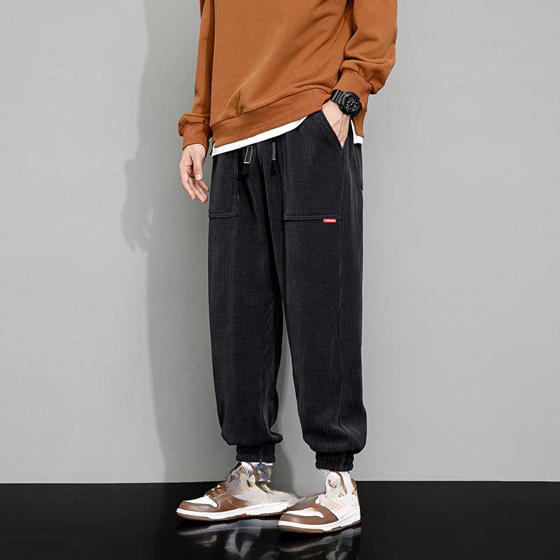 Herbst Winter Cord Jogginghose Herren Baggy Jogger Mode Streetwear Locker Lässige Haremshose Übergröße 8XL 8XL dunkelgrau von Joom DACH