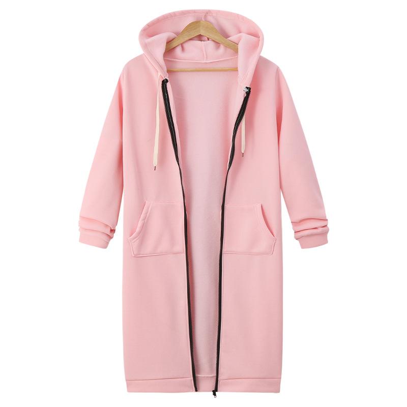 Herbst Winter Damen Casual Zip Up Hoodies Hoodies Langarm Lose Kapuzenjacken Reißverschlusstasche Maxigröße Sweatshirt Sport Oberbekleidung 2XL rosa von Joom DACH