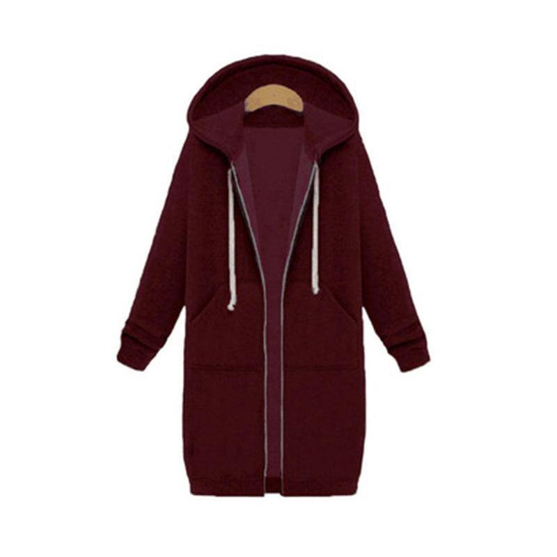 Herbst Winter Damen Casual Zip Up Hoodies Hoodies Langarm Lose Kapuzenjacken Reißverschlusstasche Maxigröße Sweatshirt Sport Oberbekleidung 5XL von Joom DACH