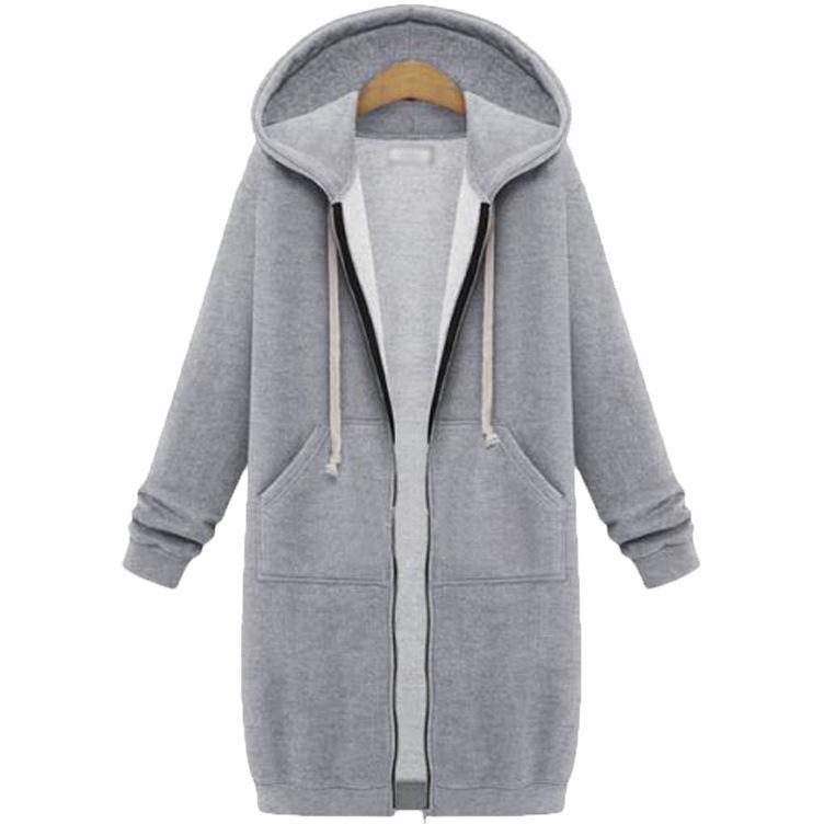 Herbst Winter Damen Casual Zip Up Hoodies Hoodies Langarm Lose Kapuzenjacken Reißverschlusstasche Maxigröße Sweatshirt Sport Oberbekleidung 7XL von Joom DACH