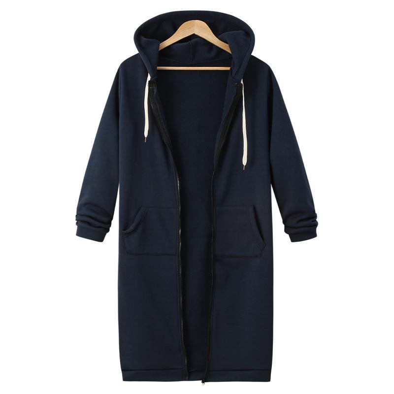 Herbst Winter Damen Casual Zip Up Hoodies Hoodies Langarm Lose Kapuzenjacken Reißverschlusstasche Maxigröße Sweatshirt Sport Oberbekleidung 7XL navy blau von Joom DACH