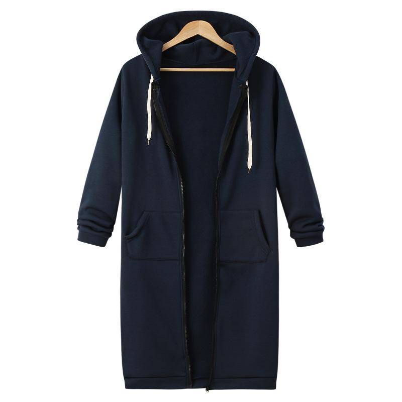 Herbst Winter Damen Casual Zip Up Hoodies Hoodies Langarm Lose Kapuzenjacken Reißverschlusstasche Maxigröße Sweatshirt Sport Oberbekleidung 7XL navy blau von Joom DACH