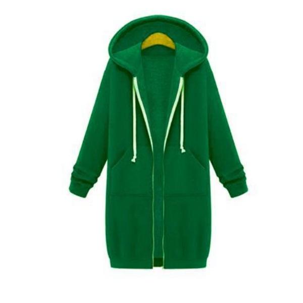 Herbst Winter Damen Casual Zip Up Hoodies Hoodies Langarm Lose Kapuzenjacken Reißverschlusstasche Maxigröße Sweatshirt Sport Oberbekleidung XL von Joom DACH