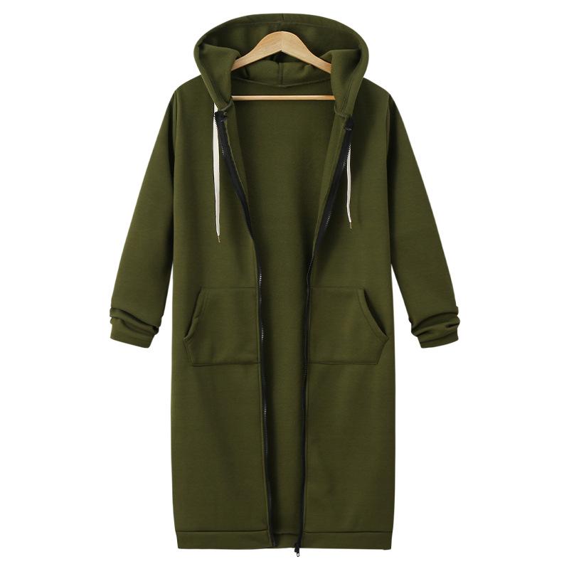 Herbst Winter Damen Casual Zip Up Hoodies Hoodies Langarm Lose Kapuzenjacken Reißverschlusstasche Maxigröße Sweatshirt Sport Oberbekleidung XL armee grüne von Joom DACH
