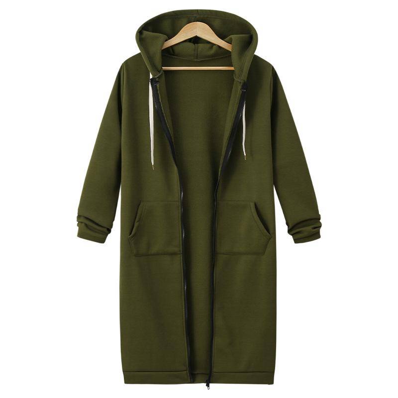 Herbst Winter Damen Casual Zip Up Hoodies Hoodies Langarm Lose Kapuzenjacken Reißverschlusstasche Maxigröße Sweatshirt Sport Oberbekleidung XL armee grüne von Joom DACH