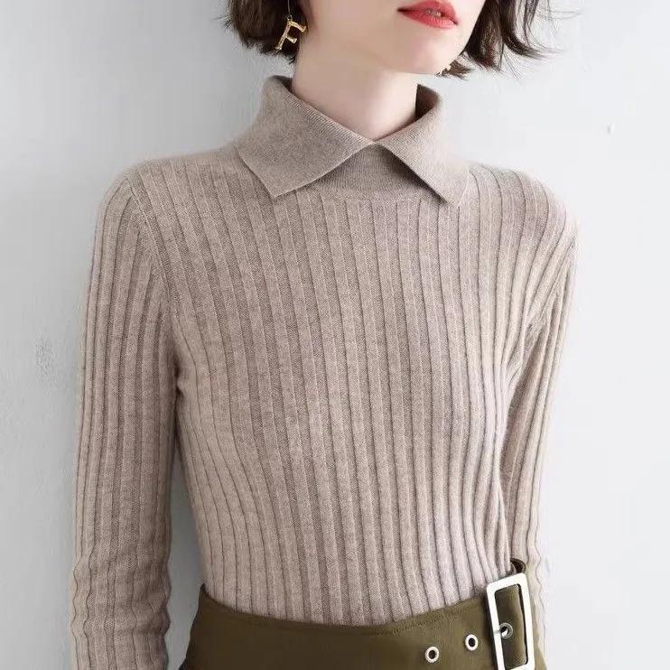 Herbst Winter Damen Eleganter Polokragen Rippenstrickpullover Solide Langarm Schlank Pullover Tops Basic Jumper Sweater M khaki Herbst Winter Damen Eleganter Polokragen Rippenstrickpullover Solide Langarm Schlank Pullover Tops Basic Jumper Sweater M khaki von Joom DACH