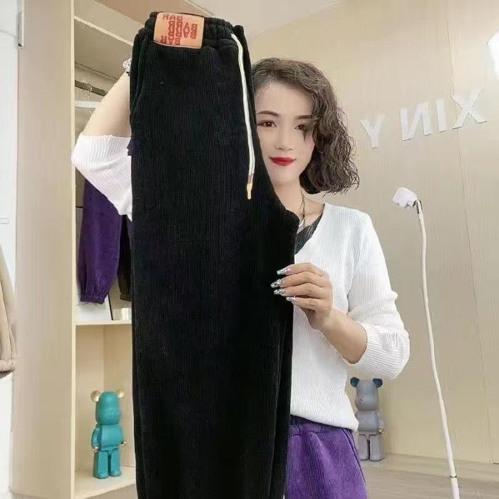 Herbst Winter Damen Plüschhose Lockere Vielseitige Warme Hose Damen Harlanhose Knöchelgebundene Freizeithose XS schwarz Herbst Winter Damen Plüschhose Lockere Vielseitige Warme Hose Damen Harlanhose Knöchelgebundene Freizeithose XS schwarz von Joom DACH