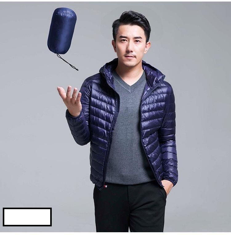 Herbst Winter Daunenjacke Herren Kapuze Superleicht Warm Slim Mantel Daunenjacke Herrenmantel XL von Joom DACH