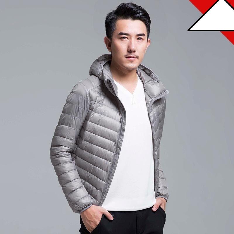 Herbst Winter Daunenjacke Herren Kapuze Superleicht Warm Slim Mantel Daunenjacke Herrenmantel XXXL von Joom DACH