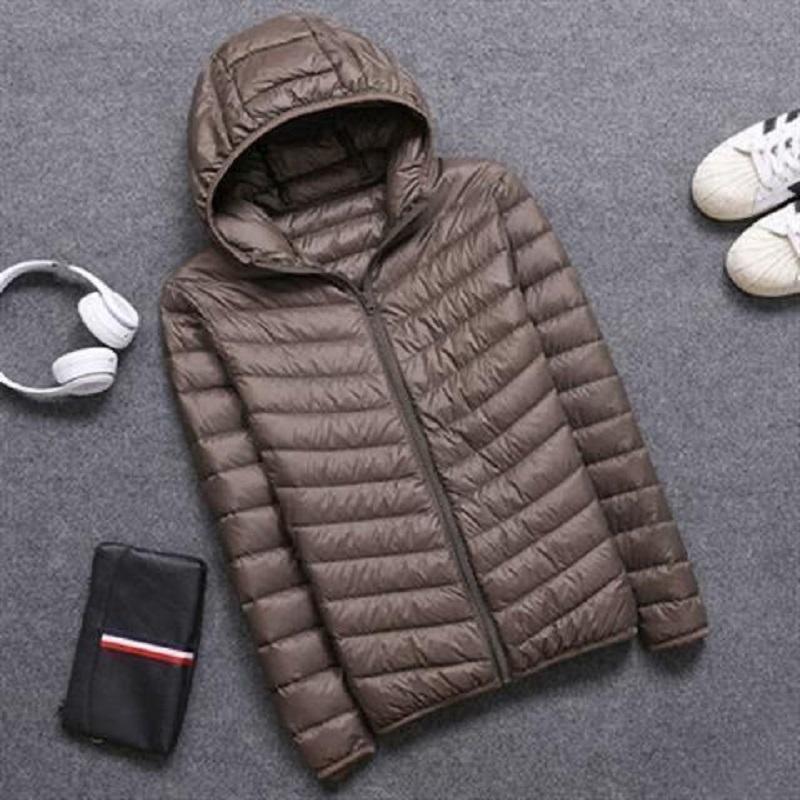 Herbst Winter Daunenjacke Herren Kapuze Superleicht Warm Slim Mantel Daunenjacke Herrenmantel XXXL von Joom DACH