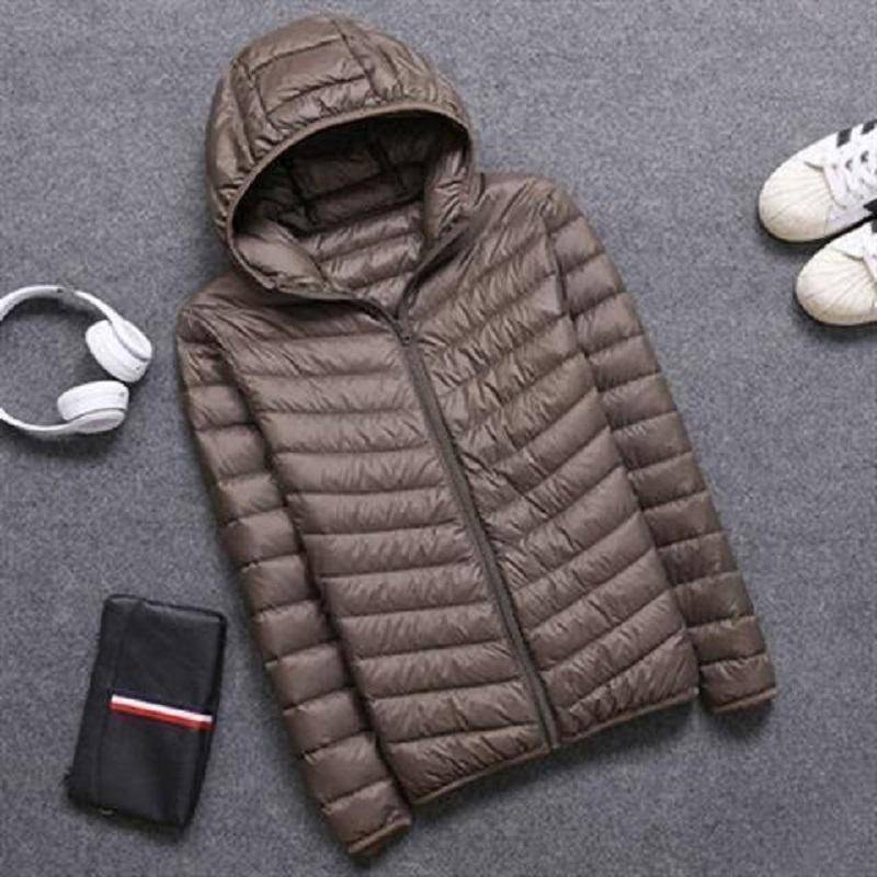 Herbst Winter Daunenjacke Herren Kapuze Superleicht Warm Slim Mantel Daunenjacke Herrenmantel XXXL von Joom DACH