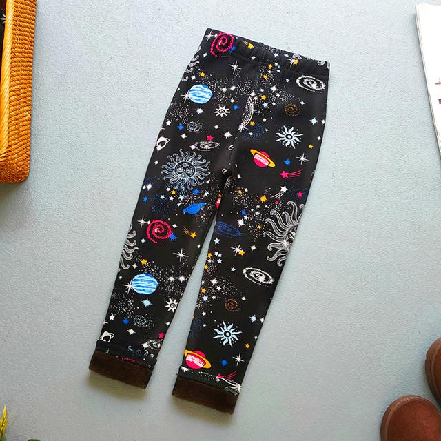 Herbst Winter Druck Blumen Dicke Warme Kinder Baby Mädchen Leggings Kinder Hosen 120 von Joom DACH