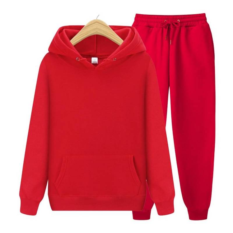Herbst Winter Fleece Hoodies + Hosen Zwei Stück Set Männer Frauen Hoodies Trainingsanzüge Jogger Hosen dicke warme kleidung Männer M von Joom DACH