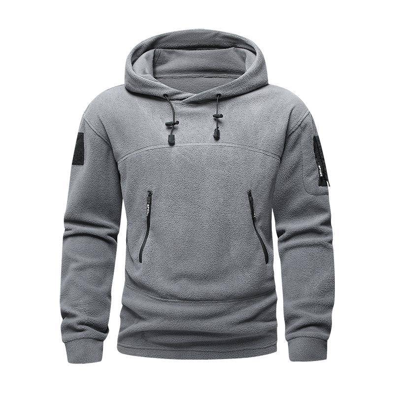 Herbst Winter Fleece Hoodies Herren Taktische Sweatshirts Outdoor Thermische Mehrfach-Taschen Polar Pullover Hoodies Herrenbekleidung XXXL grau von Joom DACH