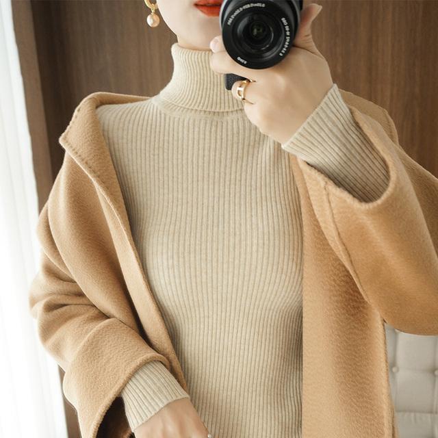 Herbst Winter Frauen Rollkragenpullover Einfarbig Warme Pullover Pullover Langarm Jumper Kleidung L von Joom DACH