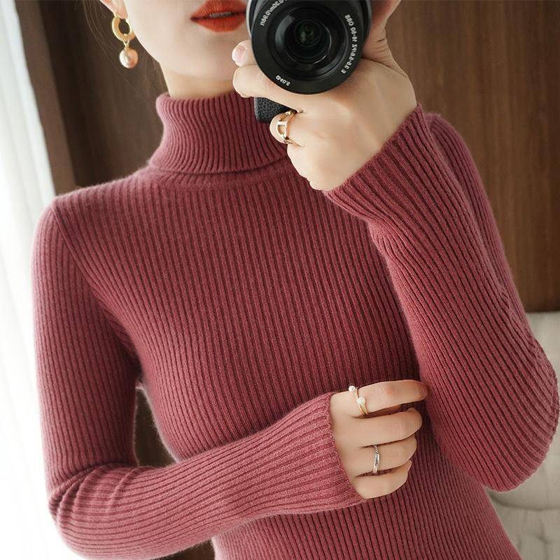 Herbst Winter Frauen Rollkragenpullover Einfarbig Warme Pullover Pullover Langarm Jumper Kleidung S von Joom DACH