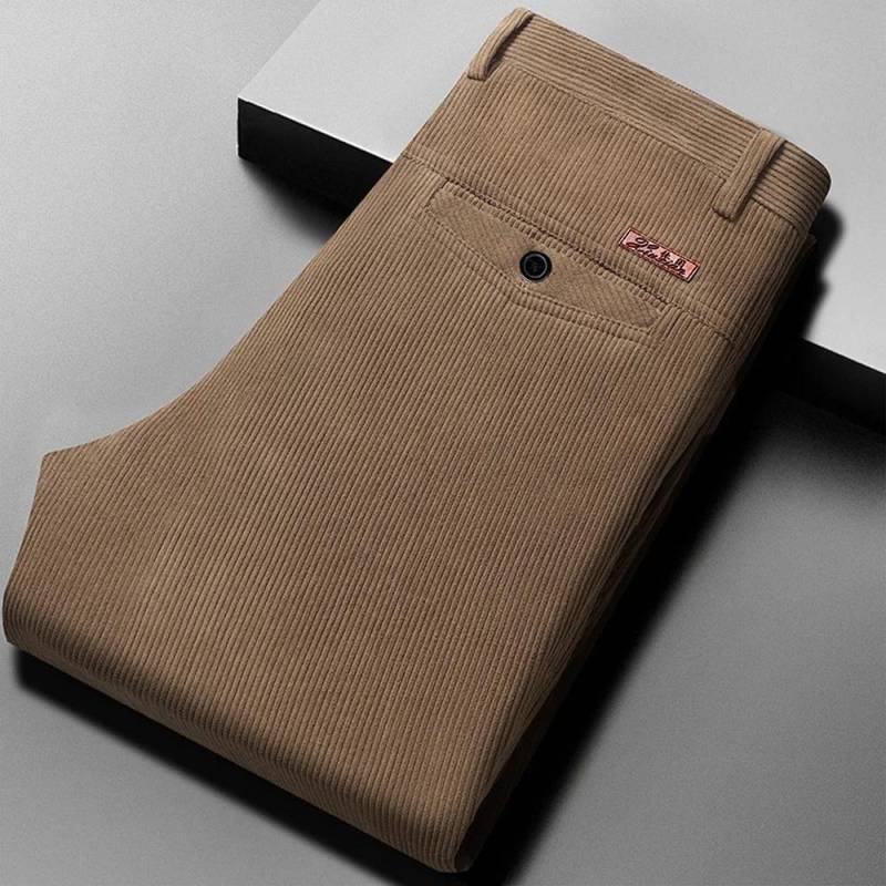 Herbst Winter Herren Cordhose Business Anzughose für Herren Gerade Hose Streetwear Schwergewicht 36 khaki von Joom DACH