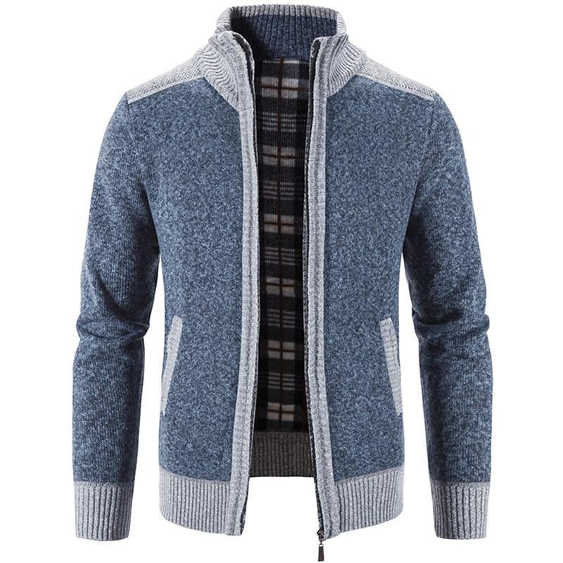 Herbst Winter Herren Plüsch Dicker Pullover Lose Lässige Strickjacke Pullover Jacke L blau von Joom DACH