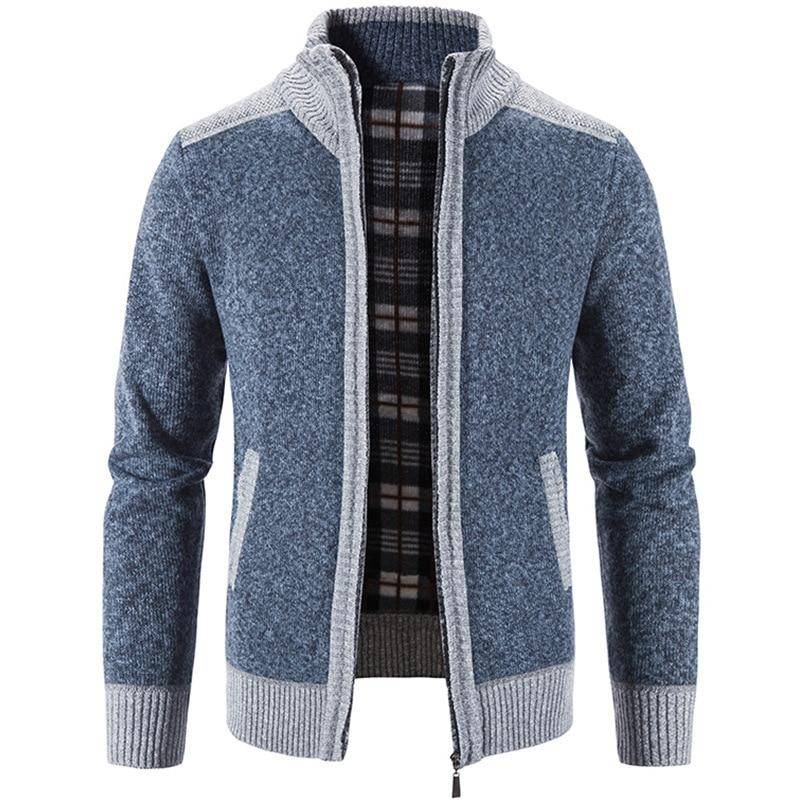 Herbst Winter Herren Plüsch Dicker Pullover Lose Lässige Strickjacke Pullover Jacke L blau von Joom DACH