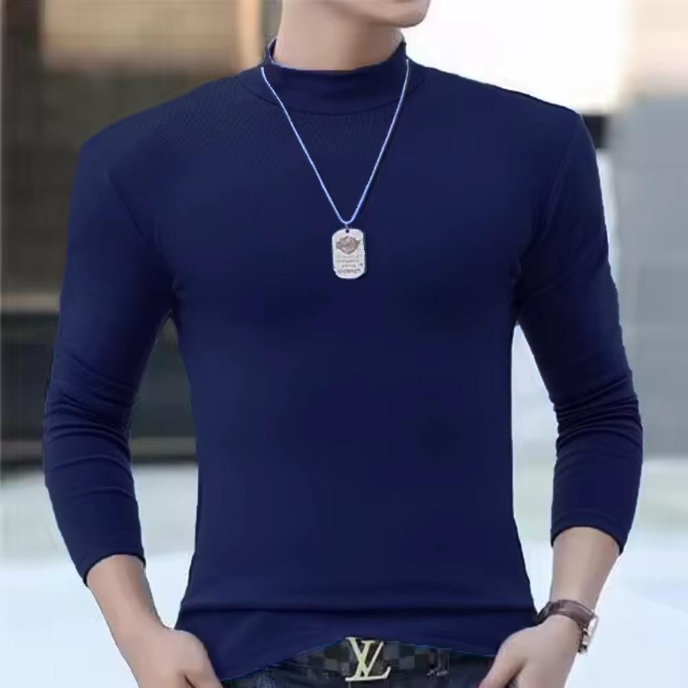 Herbst Winter Herren Rollkragen Langarm Slim Fit Einfarbig Hochelastischer Unterzieh-Pullover Basic-Stil Herren-Oberteil XL von Joom DACH
