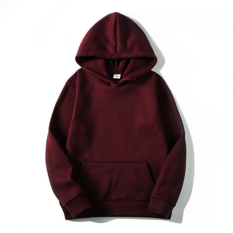 Herbst Winter Herren einfarbig Kapuzenpullover Langarm Fleece Pullover lässig Hoodie Hoodies & Sweatshirts (Herren) M bordeaux von Joom DACH