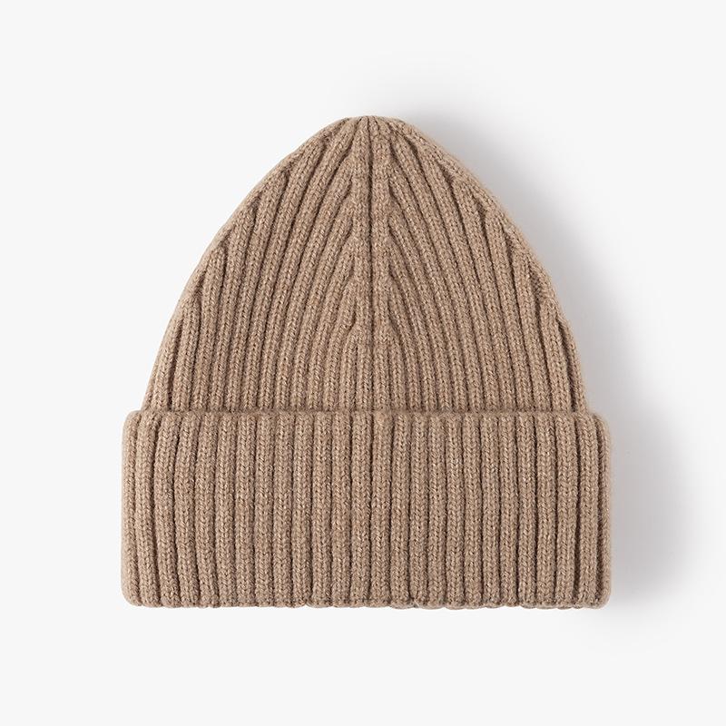 Herbst Winter Hüte Für Frauen Mode Kaschmir Gestrickte Kappe Erwachsene Einfarbig Beanie Outdoor Warme Dicke Kappe khaki von Joom DACH