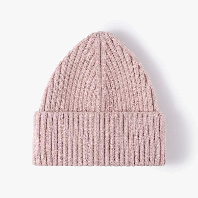 Herbst Winter Hüte Für Frauen Mode Kaschmir Gestrickte Kappe Erwachsene Einfarbig Beanie Outdoor Warme Dicke Kappe rosa von Joom DACH