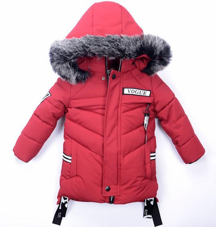 Herbst Winter Jungen Jacke Warm Pelzkragen Mode Baby Mädchen Mantel Kapuze Reißverschluss Oberbekleidung für Kinder Windjacke 120 rot von Joom DACH