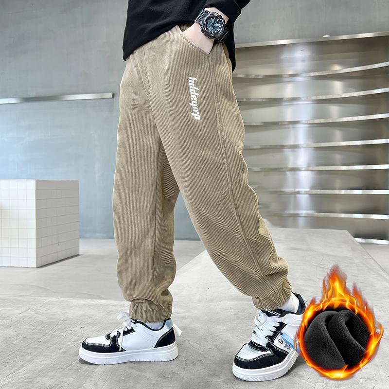 Herbst Winter Jungen Warme Hosen Verdicken Kinder Cord Samt Hosen Kinder Sporthosen für Jungen 150 khaki von Joom DACH