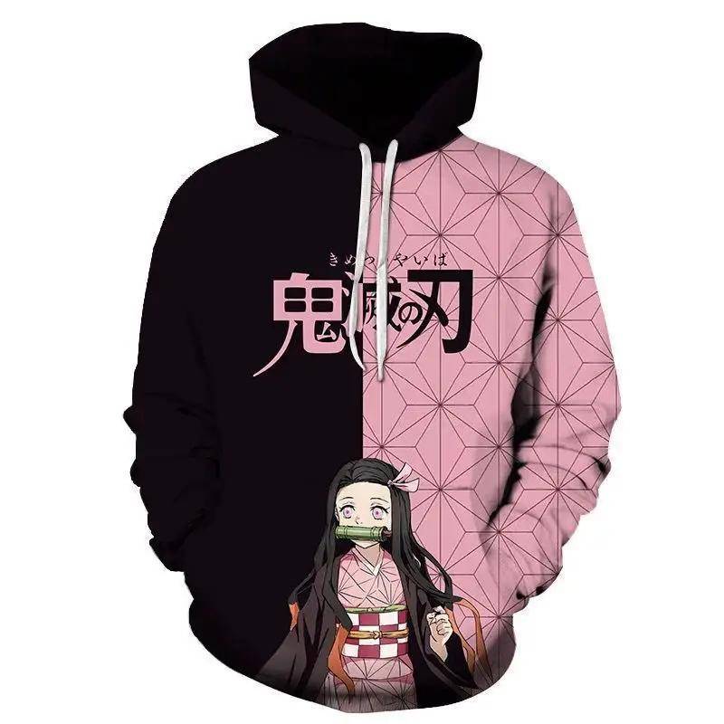 Herbst Winter Kinder Demon Slayer Hoodie Männer Japanischen Cartoon Pullover Erwachsene Casual Mit Kapuze Kleidung Jungen Mädchen Mode Top Mantel M von Joom DACH