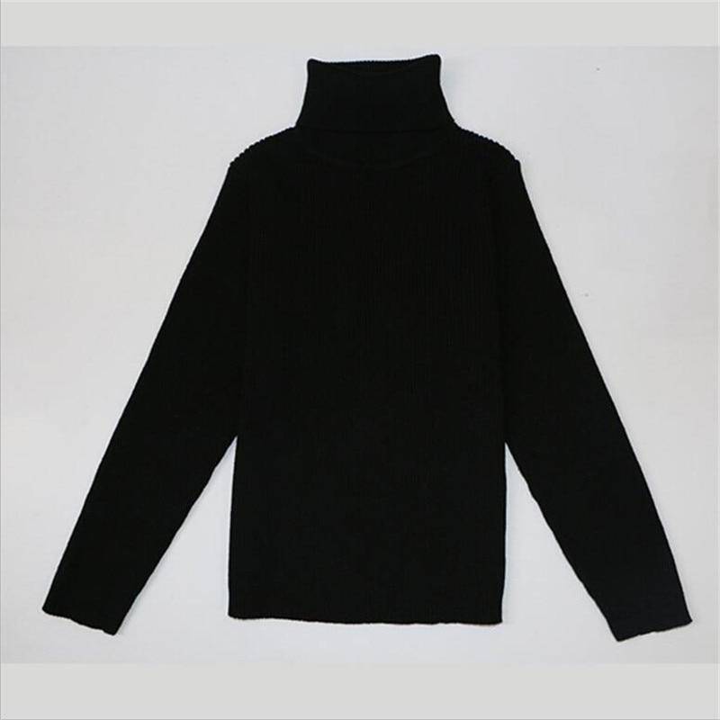 Herbst Winter Kinder Jungen Mädchen Rollkragen Pullover Pullover Gestrickte Pullover Kinder Kleidung 100 schwarz von Joom DACH