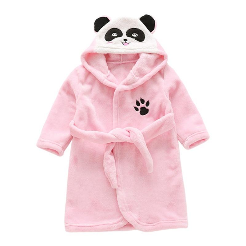 Herbst Winter Kinder Nachtwäsche Baby Roben Flanell Bademantel Für Kleinkind Junge Mädchen Panda Mit Kapuze Nachthemd Nette Kinder Pyjamas 110 von Joom DACH