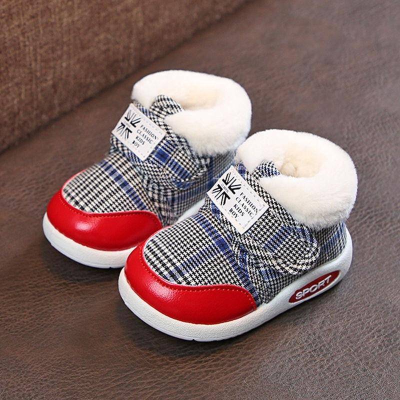 Herbst Winter Kinder Plüsch Warme Schnee Stiefel Männliche Baby Baumwolle Schuhe Weibliche Baby Wanderschuhe 27 rot von Joom DACH