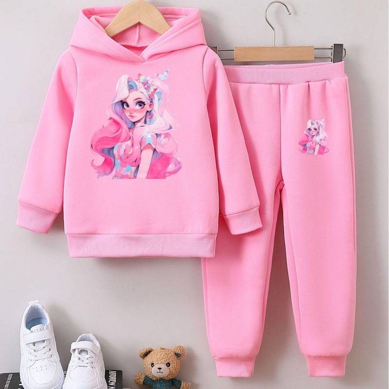 Herbst Winter Mädchen Cartoon Langarm Sweatshirt Set 110 cm von Joom DACH