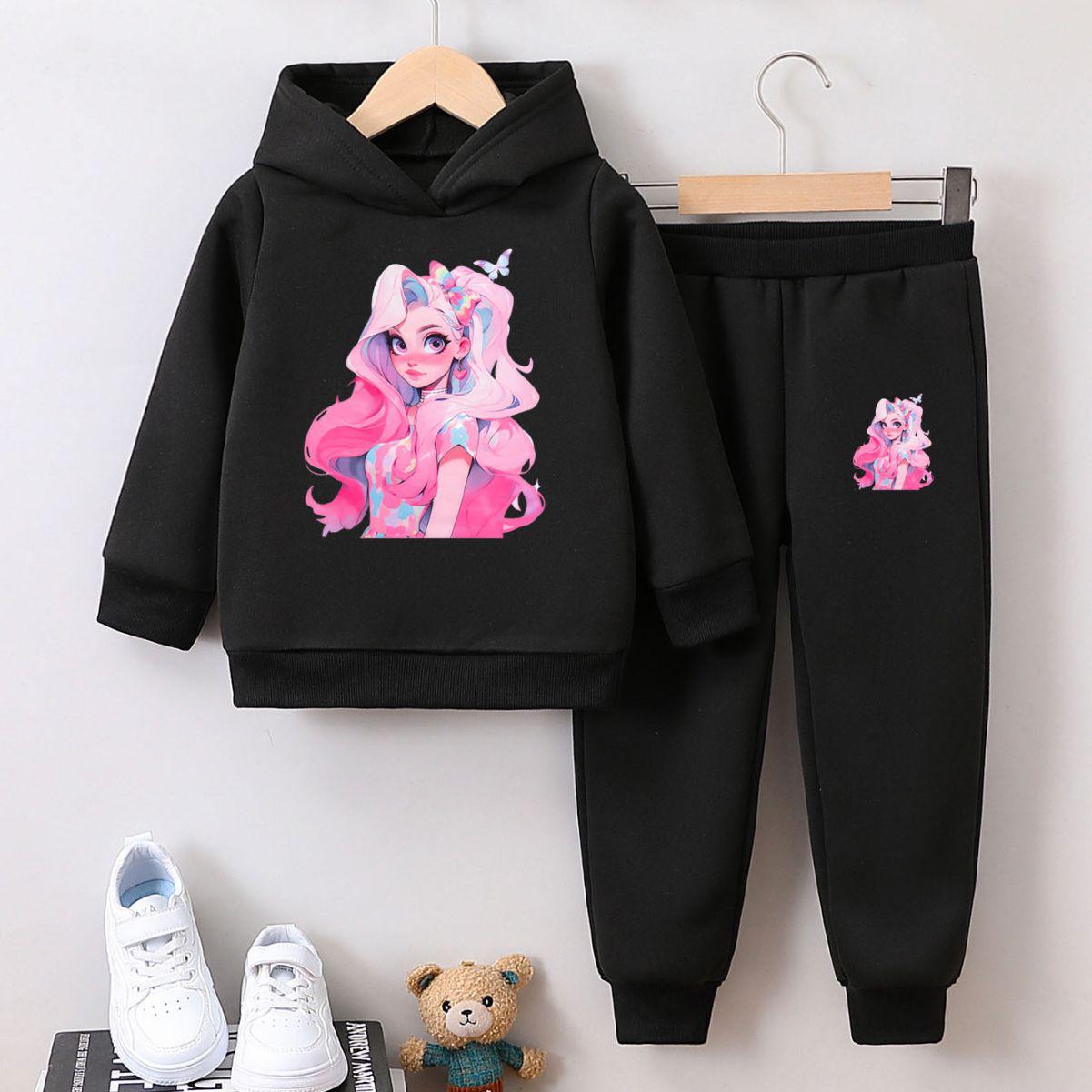 Herbst Winter Mädchen Cartoon Langarm Sweatshirt Set 110 cm von Joom DACH