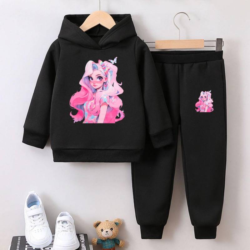 Herbst Winter Mädchen Cartoon Langarm Sweatshirt Set 110 cm von Joom DACH